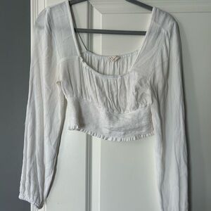 La Hearts White Long Sleeve Blouse